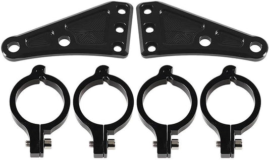 ya 2 8.15 CNC Headlight Lamp Mount Bracket for 41mm Fork Tubes Motorbike Universal Pair