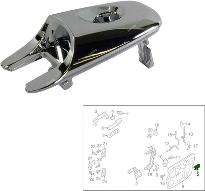 ya 9 10.24 Front Left Chrome Exterior Door Handle Lock Cylinder Cap for Ford Explorer Edge