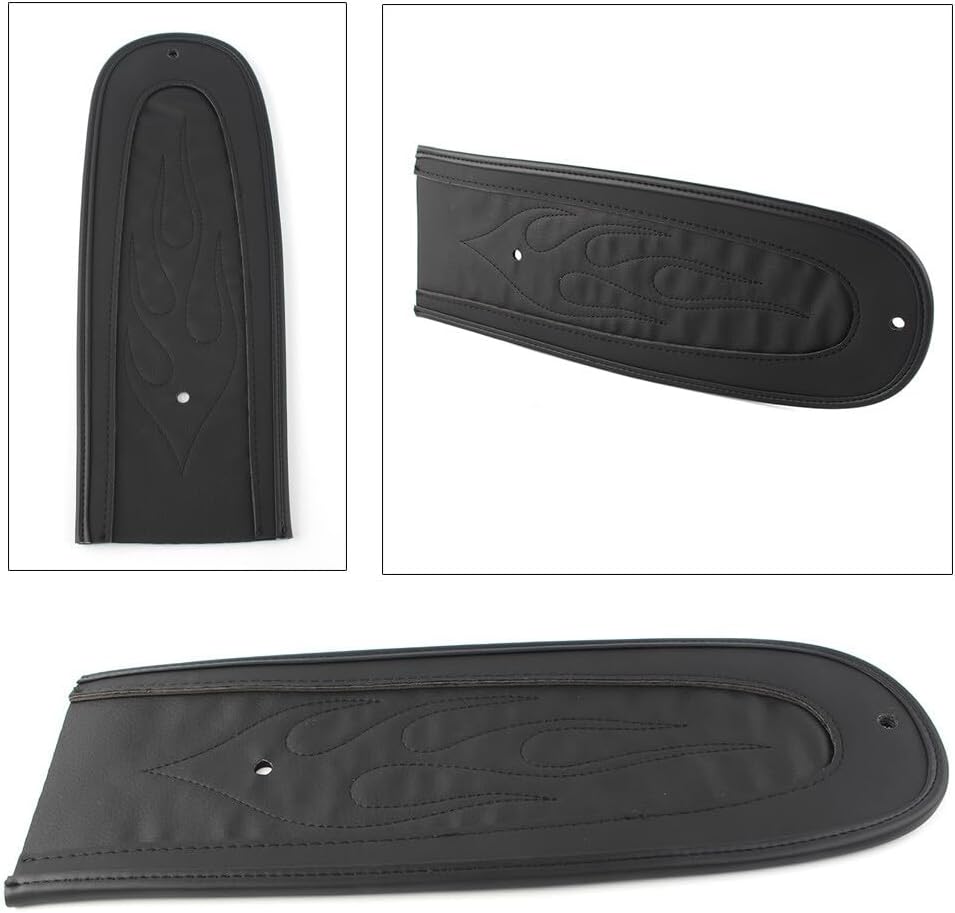 ya 14 9.20 zhengce Flame Stitch Leather Rear Fender Bib Black for Harley Dyna 2006-2017 Motorc-1