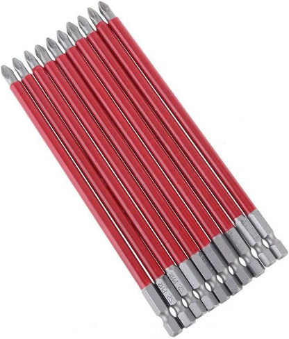 ya 26 10.21 baidi 10pcs PH2 150mm Power Drill Bit Set Long Reach Non Slip 4 Screwdriver