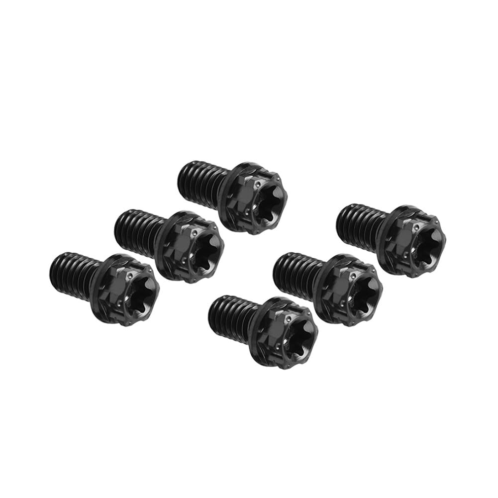 ya 9 10.24 6pcs Bolts Torx Head Flange Screws M6x35mm for Motorcycle Bicycle Black
