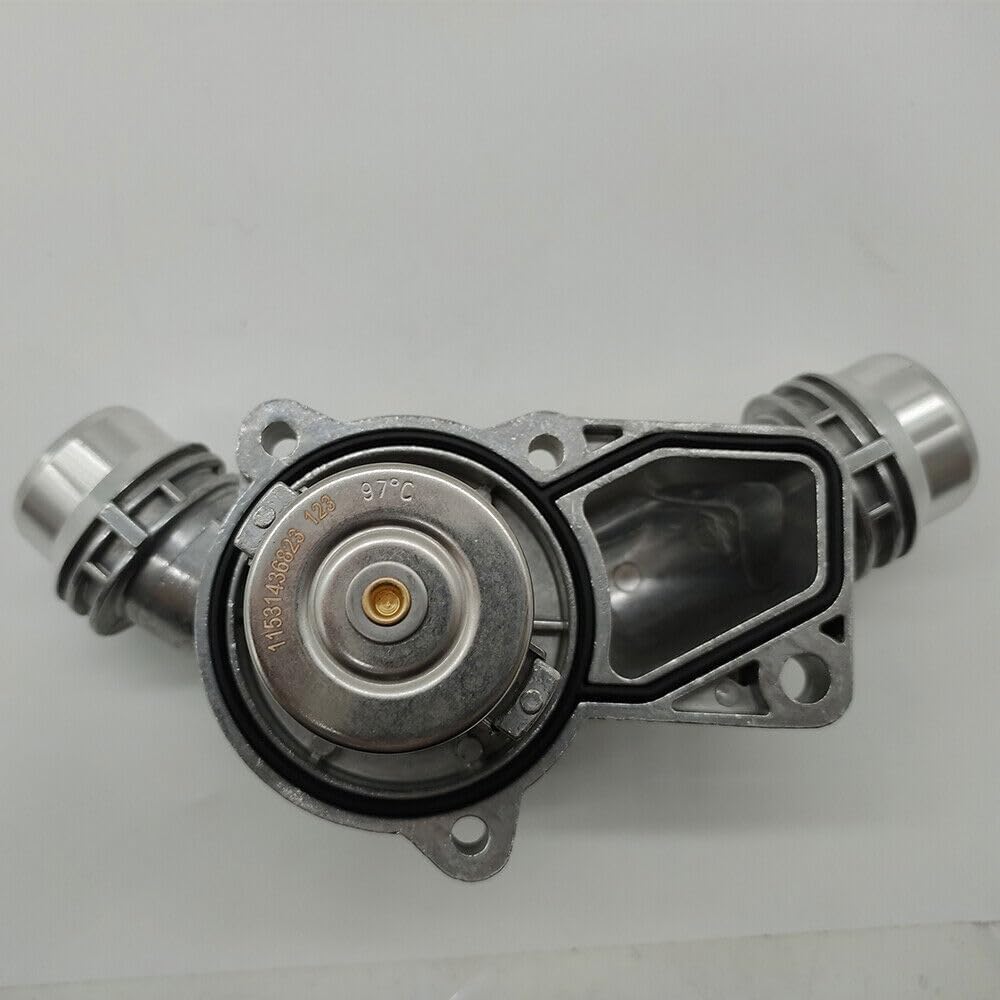ya 2 8.15 Upgraded aluminum thermostat housing for BMW E46 E39 325i 330i 525i X5 X3 Z4 USA