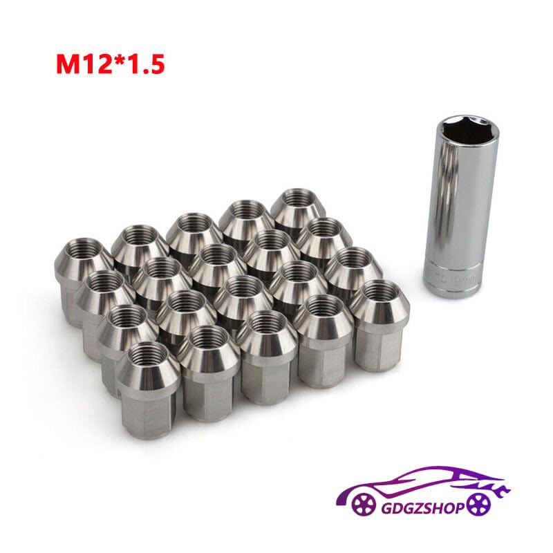 ya 10 9.16 baidi 20pcs M12*1.5 Stainless Steel Wheel Nuts Lug Nuts Universal Hex 19mm Length 35mm