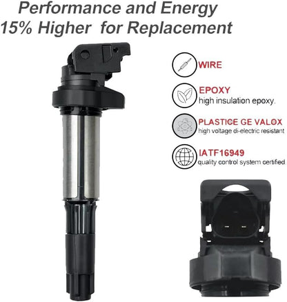 ya 9 10.24 6 pcs ignition coils + 6 spark plugs for BMW 325i 328i 330i 530i X3 X5 X6 UF515 UF522-