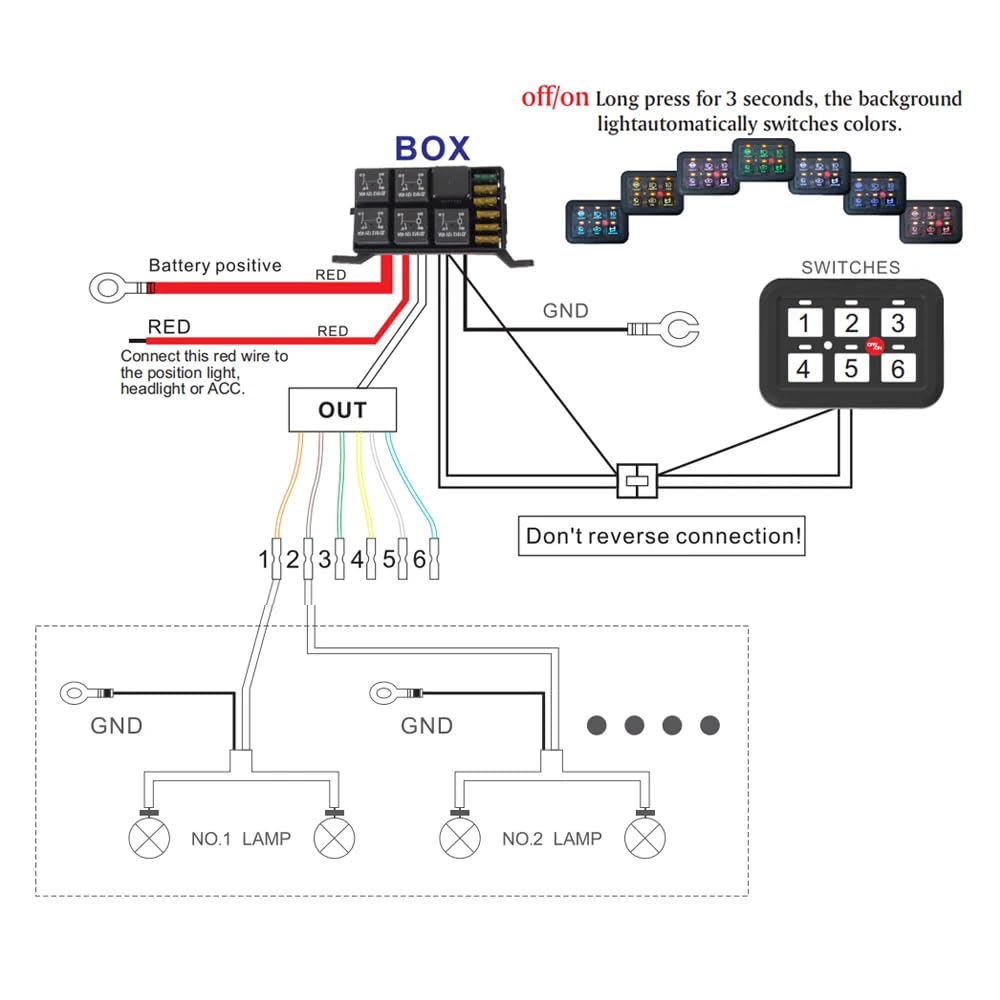 ya 3 8.24 baidi 6Gang Switch Panel Universal Circuit Control Relay System Box Automatic Dimmable