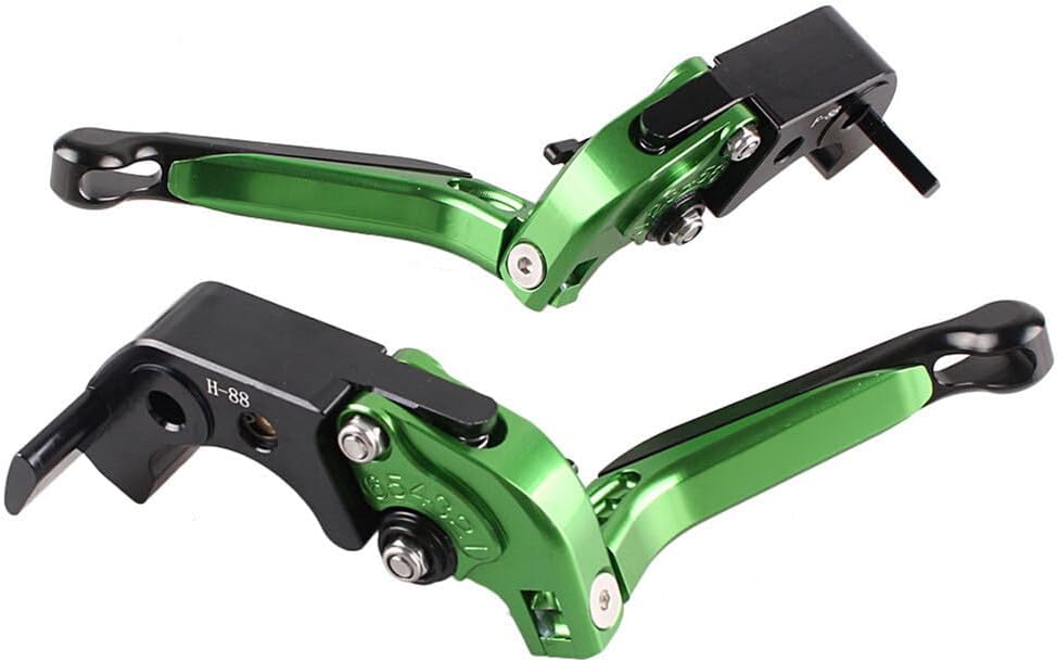 ya 5 8.10 for Kawasaki ZX 14R 2006-2015 14 Green/Black 2X Foldable Brake Clutch Levers
