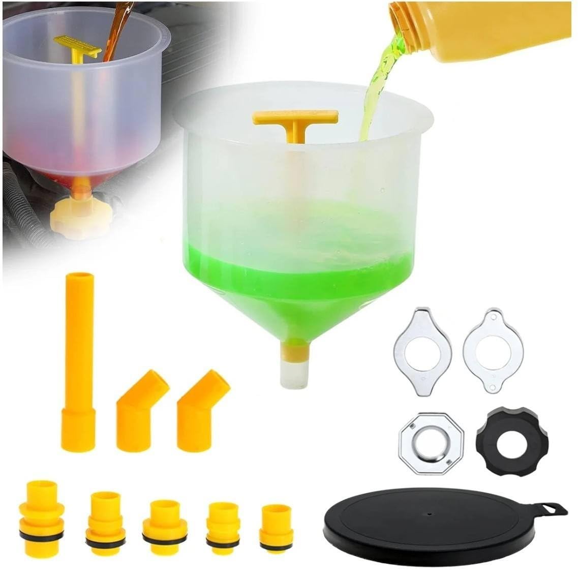 ya 13 9.15 baidi Spill Proof Radiator Coolant Filling Funnel Kit Car Auto Fluid Cooling System US