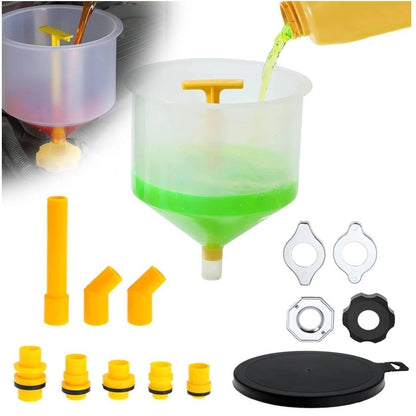 ya 13 9.15 baidi Spill Proof Radiator Coolant Filling Funnel Kit Car Auto Fluid Cooling System US