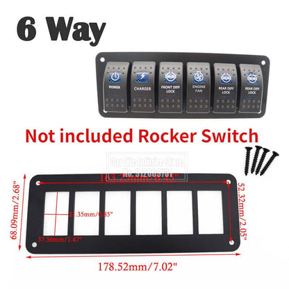 ya 6 8.24 baidi 3pcs Aluminum 6 Gang Carling ARB Rocker Switch Dash Mount Holder Housing Panel