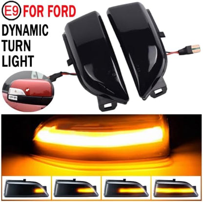 ya 7 8.24 baidi Smoked Dynamic LED Side Mirror Turn Signal Lights for 2019-2023 for Ford Ranger Lariat 