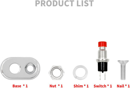 ya 4 8.24 baidi Chrome Control Momentary 1 Button Switch for Universal 1-inch Handlebar Motorcycles