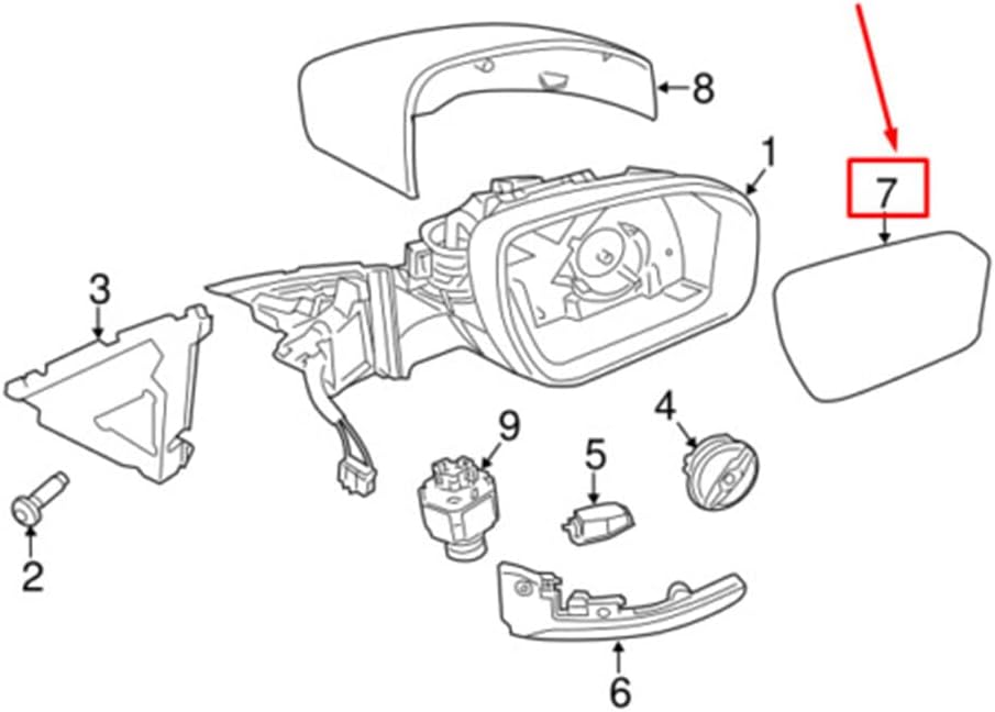 ya 11 9.14 baidiDoor Wing Mirror Glass Heated Left Side fit for Land Rover LR4 LR5 for Range Rover