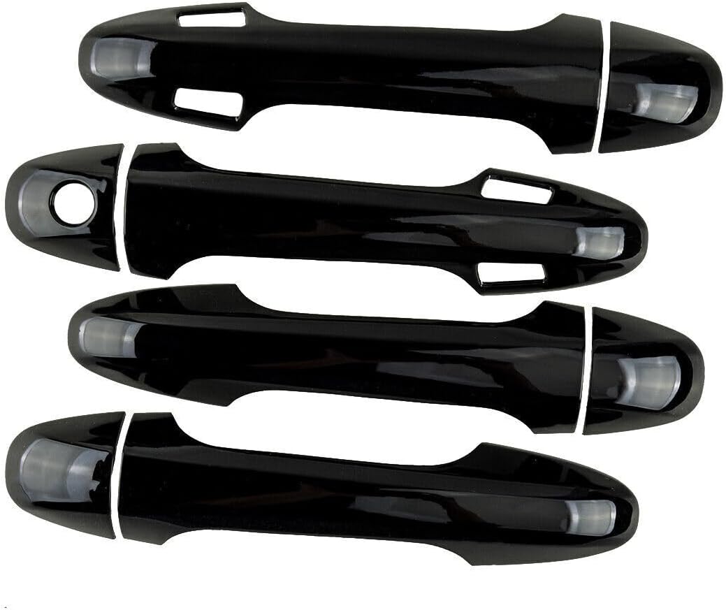 ya 2 8.15 Glossy Black for Smart Key Door Handle Cover Trim Fits for Toyota Tacoma 2016-21 Good 