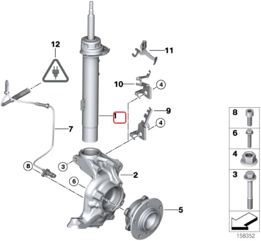 ya 8 8.24 baidi 2 Front Strut Shock Absorber Set LH/RH for BMW E90 E92 335i 330i 328i 325i 335d