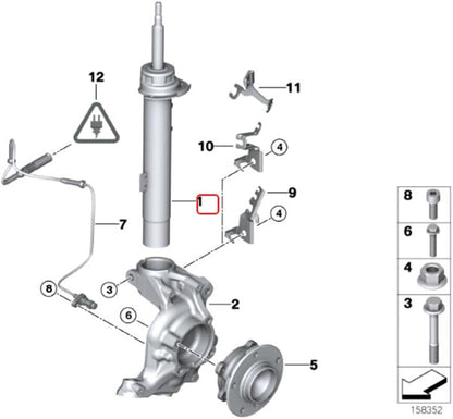 ya 8 8.24 baidi 2 Front Strut Shock Absorber Set LH/RH for BMW E90 E92 335i 330i 328i 325i 335d