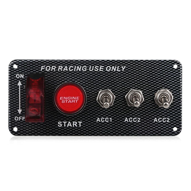 ya 23 10.7 zhengce 12V Car Ignition Engine Start Push Button Carbon Fiber Button Panel Toggle