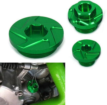 ya 2 8.15 Engine Timing Oil Filter Plugs CNC for Kawasaki KX250F KX450F KLX450R Green USA