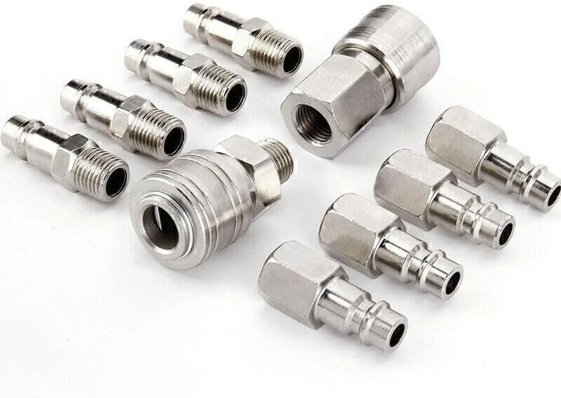 ya 14 9.20 baidi 10Pcs Euro 1/4''BSP Air Line Fitting Hose Compressor Quick Release Connector-1