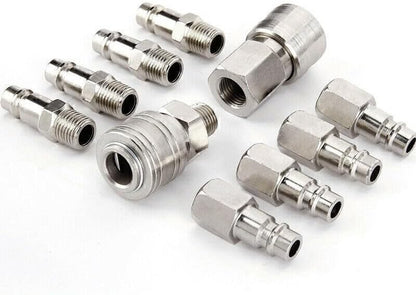 ya 14 9.20 baidi 10Pcs Euro 1/4''BSP Air Line Fitting Hose Compressor Quick Release Connector-2