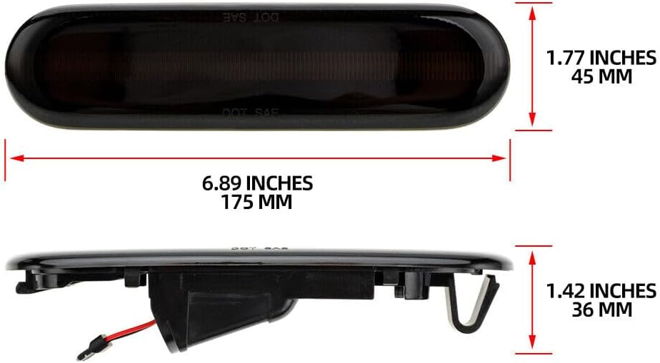 ya 7 8.24 baidi 4 Pack LED Smoked Side Marker Lights for 02-05 for Honda for Civic 7th Generation Si/SiR Hatchback 