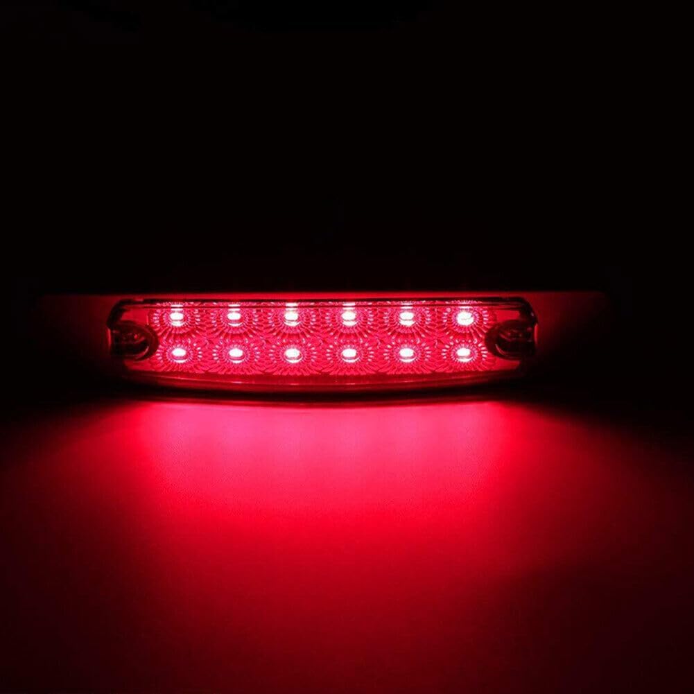 ya 14 9.20 zhengce 4x LED Sealed Side Marker Clearance Light Fish Shape Trailer 2x Red+2x Ambe-1