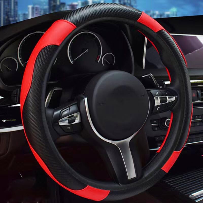 ya 4 8.14 15 inch 38cm Steering Wheel Covers Universal Carbon fiber Stretch