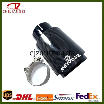 ya 6 8.24 baidi 76/89/101/114MM Out Remus Glossy Black Carbon Fiber Universal Tailpipe