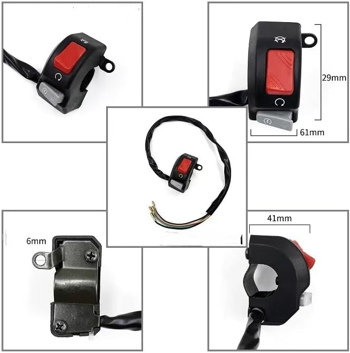 ya 4 8.14 7/8 Motorcycle Handlebar Fog Headlight Horn Start Kill Switch 12V ON-OFF-Button