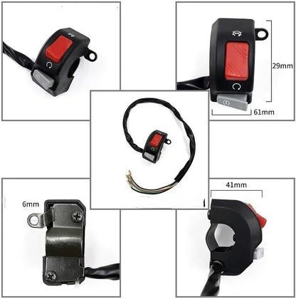 ya 4 8.14 7/8 Motorcycle Handlebar Fog Headlight Horn Start Kill Switch 12V ON-OFF-Button