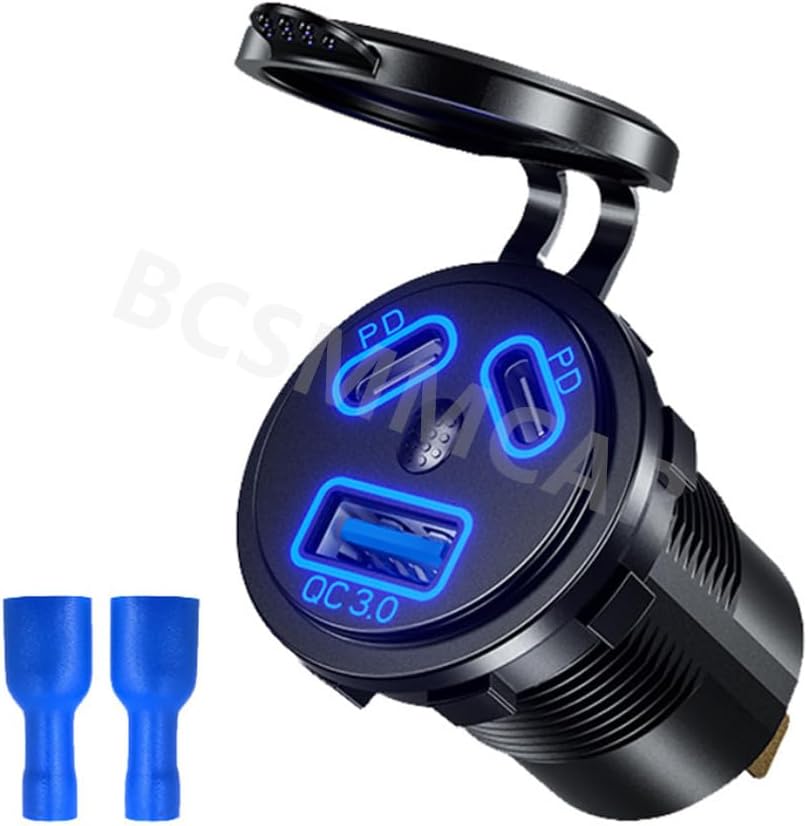 ya 6 8.24 baidi USB Type-C Car for Charger Socket Power Outlet Phone Quick Charge Adapter Waterproof