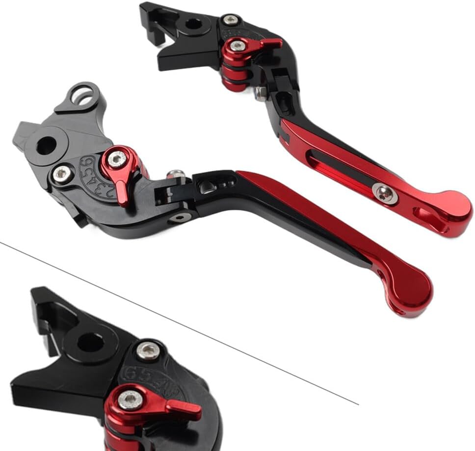 ya 5 8.10 for Suzuki Hayabusa GSXR1300 08-2015 Black/Red CNC Foldable Brake Clutch Levers