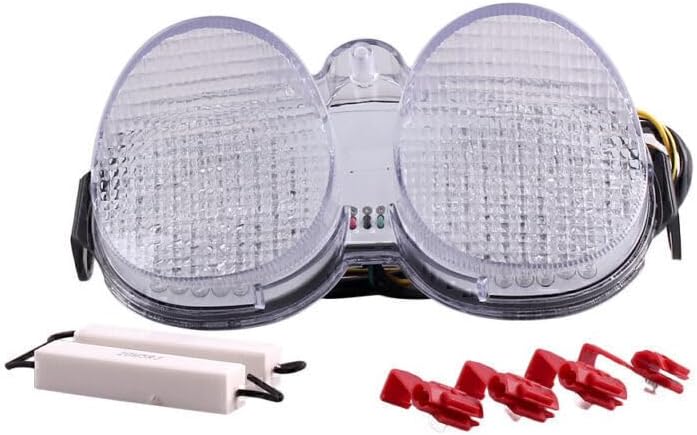 ya 4 8.8.2 Clear LED Rear Tail Light Brake Lamp Turn Signal for Yamaha YZF R6 2001 2002