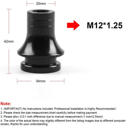 ya 11 9.14 baidiM12x1.25Shift Knob Boot Retainer Jam Nut Adapter Black for MAN ual Gear Shifter Lever