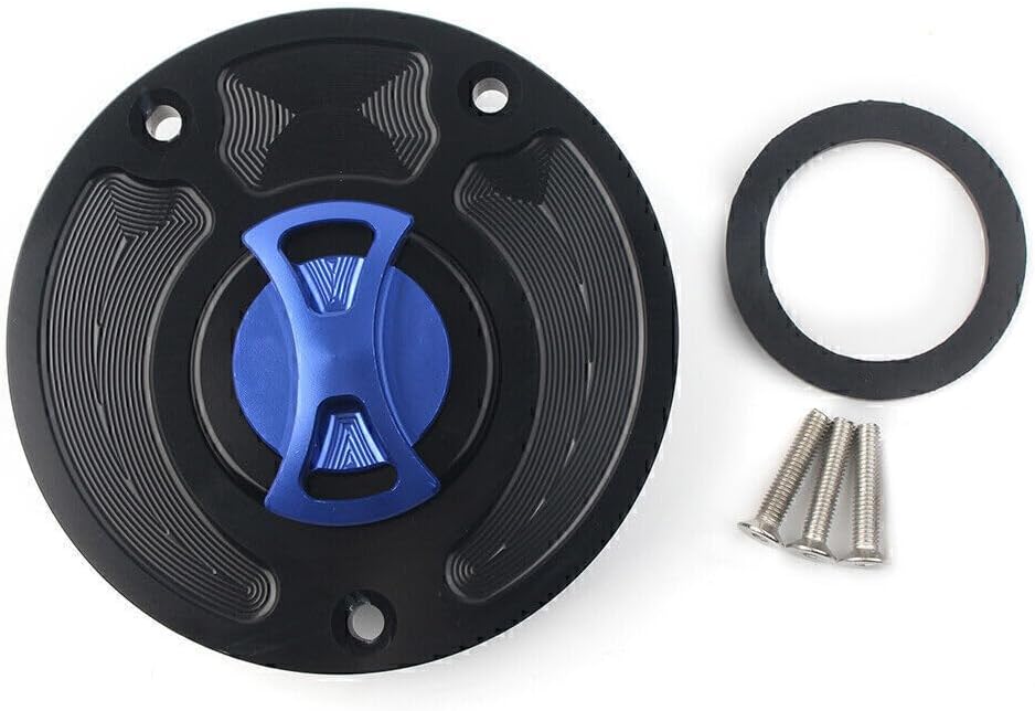 ya 9 10.24 1x Motorbike Fuel Gas Tank Cap Cover Keyless Fit for Kawasaki ZX10R ZX9R Blue