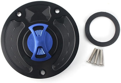 ya 9 10.24 1x Motorbike Fuel Gas Tank Cap Cover Keyless Fit for Kawasaki ZX10R ZX9R Blue
