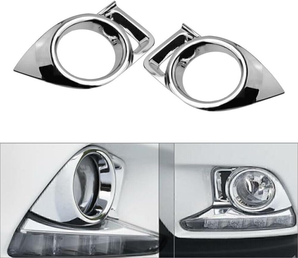 ya 10 9.16 zhengce 2x Chrome Front Fog Light Cover Trim for Toyota Highlander 2014-2016