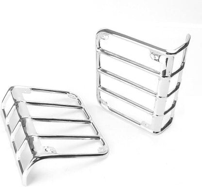 ya 4 8.14 Pair Chrome Steel Rear Tail Light Guard Cover for Jeep for Wrangler JK 2007-2016