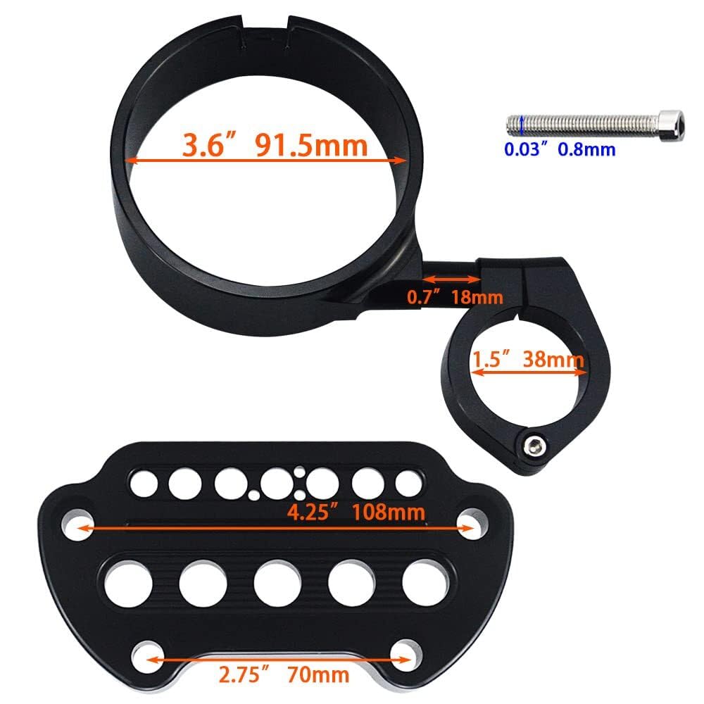 ya 13 9.15 baidi Mounting Instrument Bracket, Speedometer Relocation Cover, Aluminum, Suitable for Harley-Davidson 1995+-