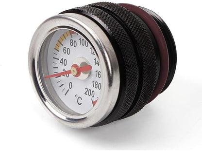 ya 4 8.14 Black M30x1.5 Oil Temp Temperature Gauge Filler Cap for Motorcycle 0-200 Ce