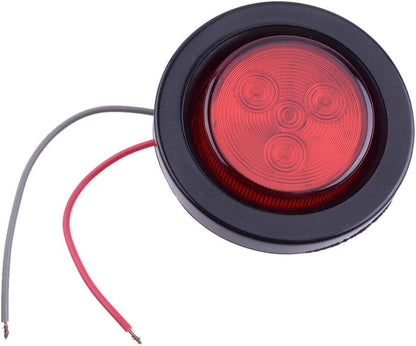 ya 4 8.14 4 Pack 2 Round Red LED Trailer Side Marker Clearance Light Tail Light Grommet @