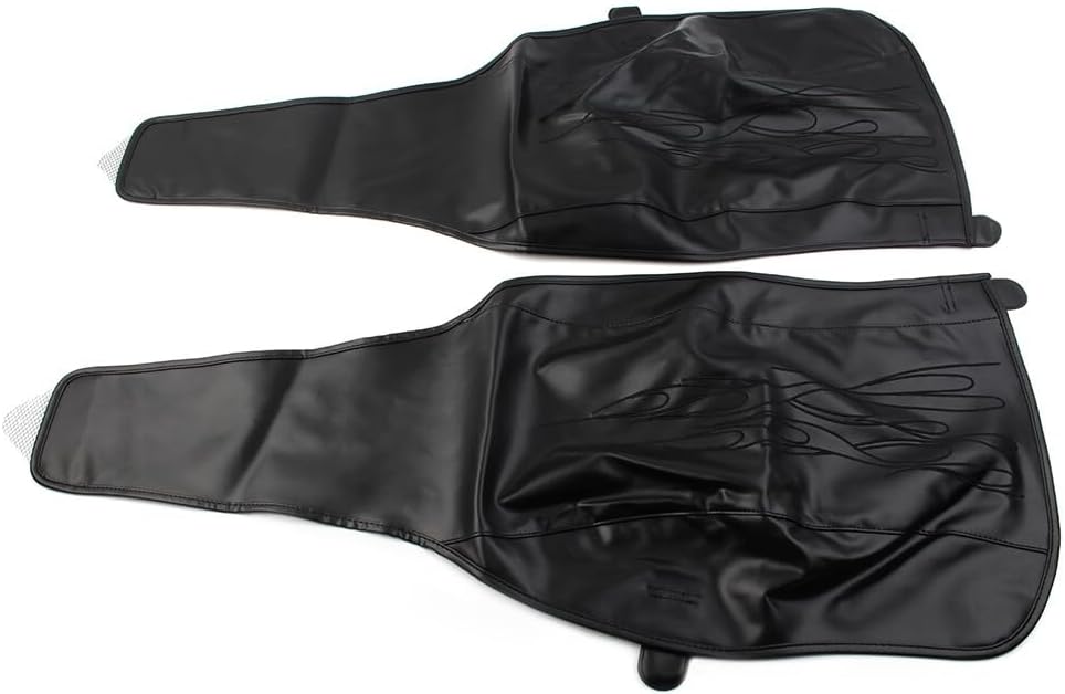 ya 4 8.10 Black PU Leather Flame Rear Trike Fender Bra Fits for Harley Tri Glide Ultra Classic