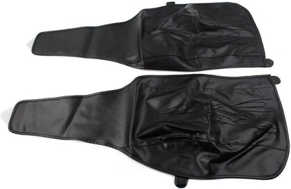 ya 4 8.10 Black PU Leather Flame Rear Trike Fender Bra Fits for Harley Tri Glide Ultra Classic