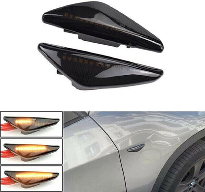ya 4 8.8 2XSequential LED side marker turn signal smoked for BMW E70 E71 X5 X3 X6