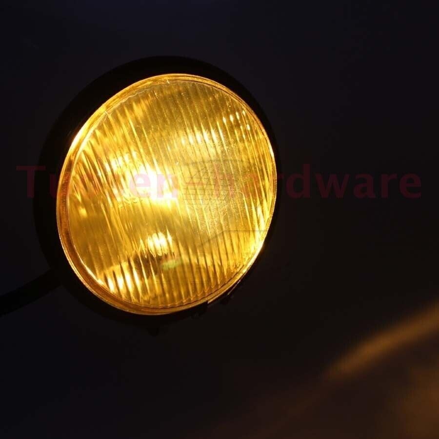 ya 4 8.24 baidi for Harley Chopper Bobber Cafe Racer Black Amber Motorcycle Headlight Headlamp