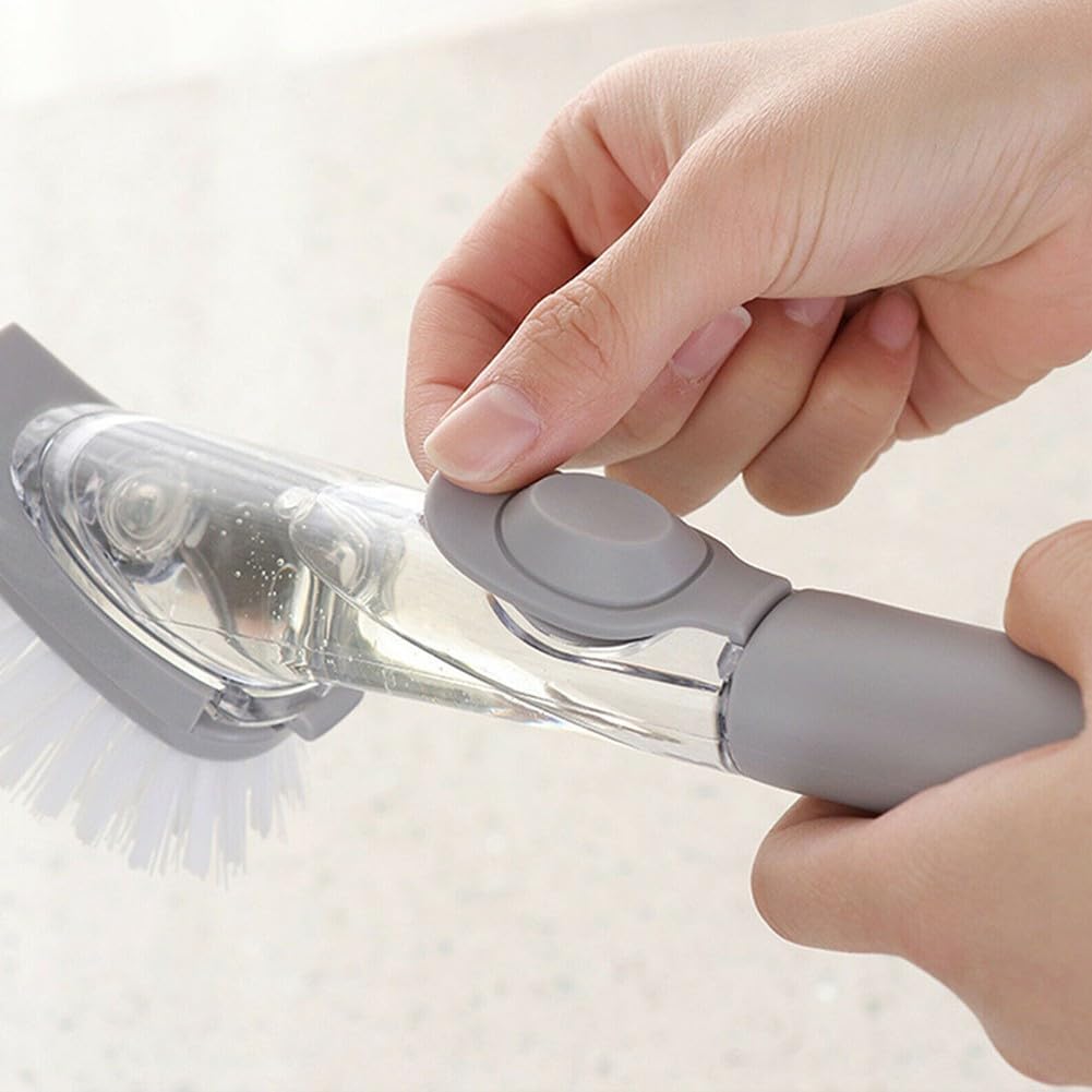 ya 14 9.20 baidi Kitchen Long Handle Cleaning Brush-Dish Bowl Washing Spon Liquid Dispenser New-1