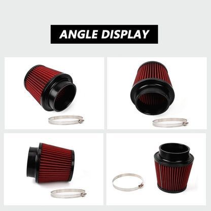 ya 13 9.15 baidi 4 100mm Red Dry Air Filter Inlet Cold Air Intake Cone+Air Filter Dust Cover