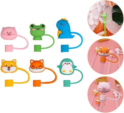 ya 14 9.20 baidi 6Pcs Straw Silicone Caps Drinking Pipe Covers Tip Plugs Silicone Straw Covers-1