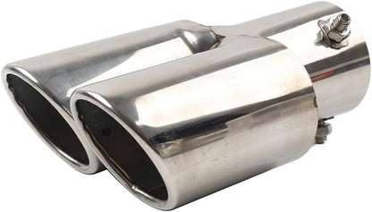 ya 6 8.14 Car Steel Rear Dual Pipe Tail Muffler Tip Square Accessories Universal