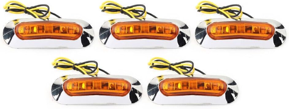 ya 13 9.15 baidi 5pcs For Car Truck Trailer Pickup 4 LED Side Clearance Marker Yellow Light