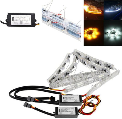 ya 13 9.15 baidi Car Flexible Switchback LED Light Headlight Sequential Flasher DRL Turn Sig